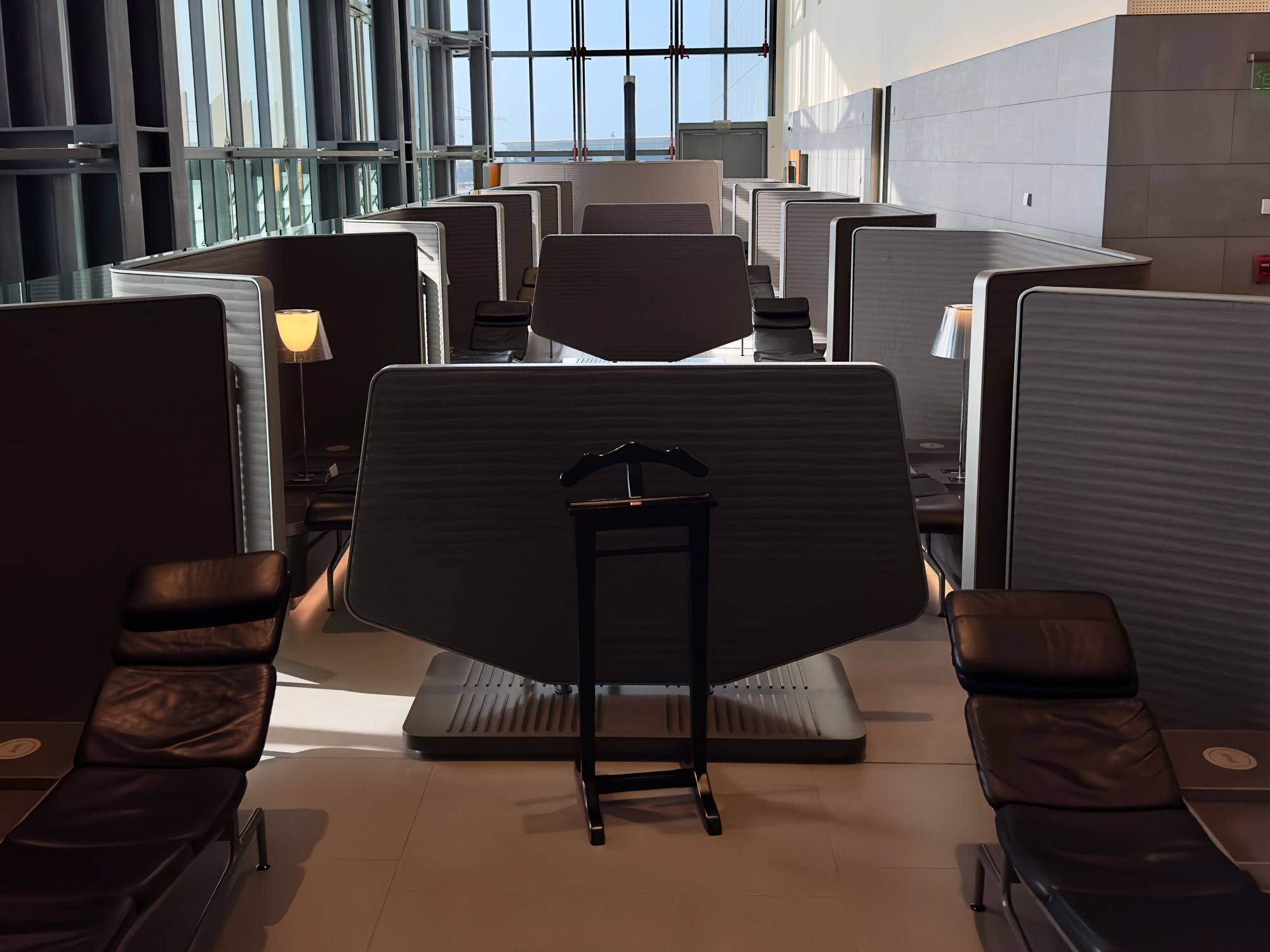 Napping recliners at the Qatar Airways Al Mourjan Business South Lounge in Hamad International Airport